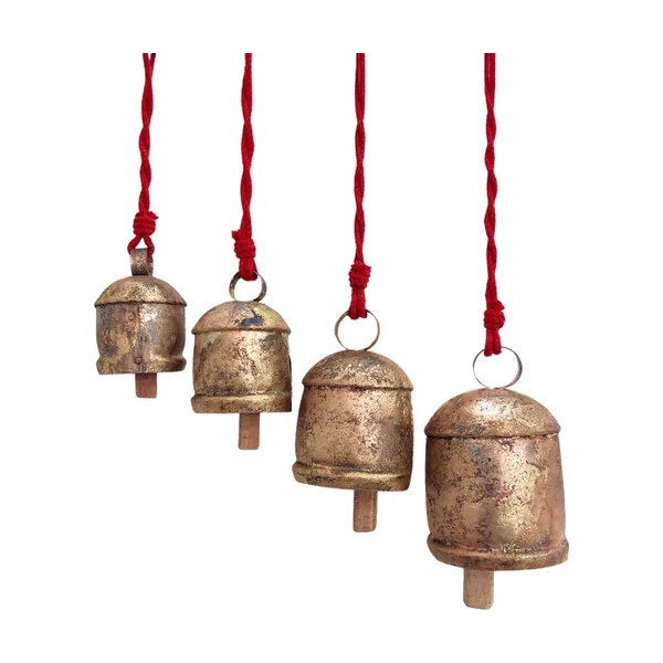 Custom bells hanging on red rope