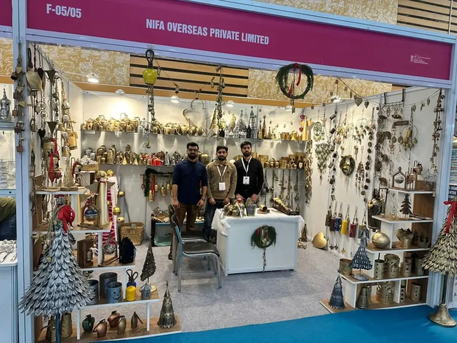 Nifa Overseas trade fair stand with handmade bells